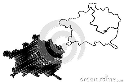 Vologda City Russian Federation, Russia map vector illustration, scribble sketch City of Vologda map Vector Illustration