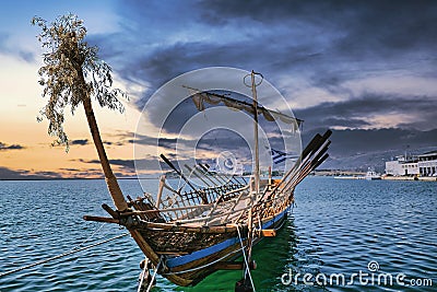 Volos city, Greece. The mythical ship Argo Stock Photo