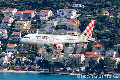 Volotea Airbus A320 airplane at Split Airport in Croatia Editorial Stock Photo