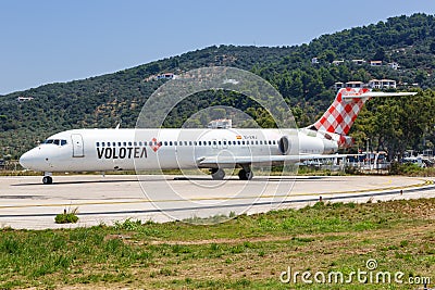 Volotea Boeing 717 airplane Skiathos airport Editorial Stock Photo
