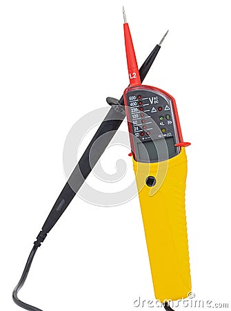 Voltage tester handcraft tools on white Stock Photo
