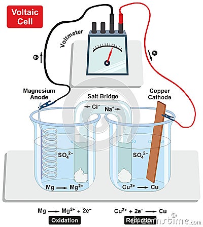 Voltaic Galvanic Cell Vector Illustration