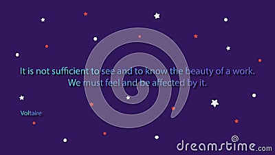 Voltaire best quote text background with blue background illustration Cartoon Illustration