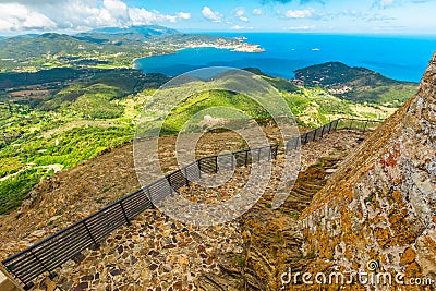 Volterraio Castle Aerial view Stock Photo