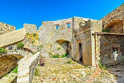 Volterraio Fortress ruins in Elba Stock Photo