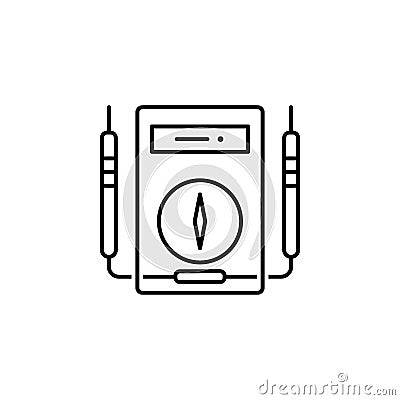 voltmeter icon. Element of science illustration. Thin line illustration for website design and development, app development. Premi Cartoon Illustration