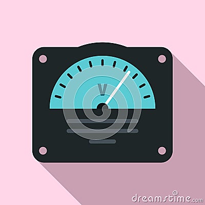Voltmeter icon, flat style Vector Illustration