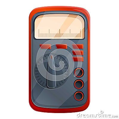 Voltmeter multimeter icon, cartoon style Vector Illustration