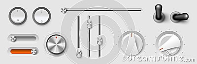 Volume adjustment dial realistic 3d vector mockup Vector Illustration