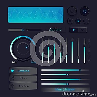 Volume button control icon music player vector Vector Illustration