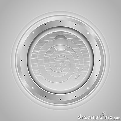 Volume button with metal texture Vector Illustration