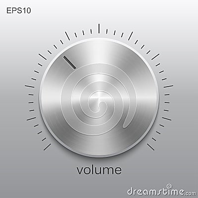 Volume button sound control with metal texture Vector Illustration