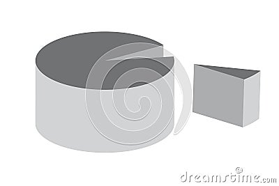 Volume chart part. Futuristic circle. Contour drawing. Vector illustration. Stock image. Vector Illustration