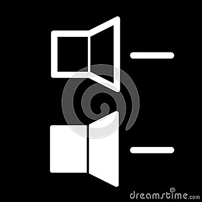 Volume down media player icon illustration. Black and white icon Vector Illustration