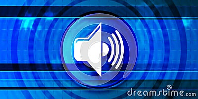 Volume icon optimum prime digital smart blue banner background abstract futuristic motion illustration Cartoon Illustration