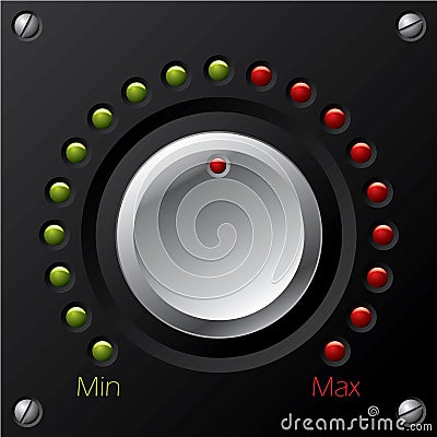 Volume knob with LED Vector Illustration