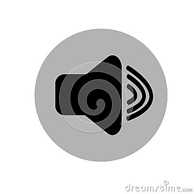 Volume media player icon illustration. Sound icon. Black and gray icon. Vector illustration Cartoon Illustration