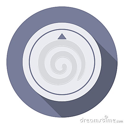 Volume music control knob icon. Dial knob UI element, flat design style. User interface round button Vector Illustration