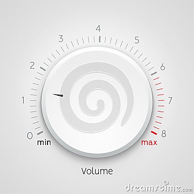 Volume music control knob icon panel. Audio knob element interface Stock Photo