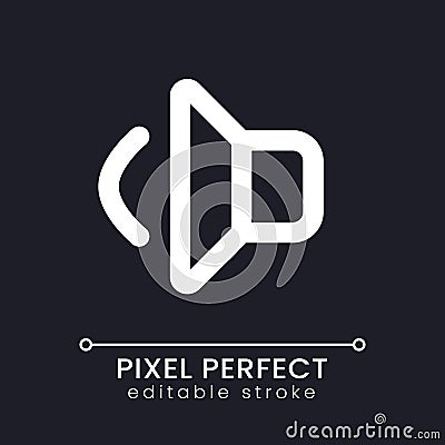 Volume pixel perfect white linear ui icon for dark theme Vector Illustration