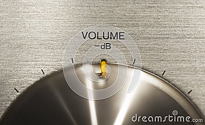 Volume push button on a hi-fi Stock Photo