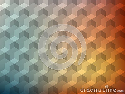 Volume realistic texture. 3d cubes geometric pattern. Design vector colorful background Vector Illustration