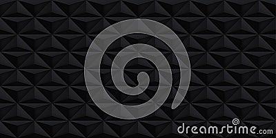 Volume realistic vector black texture, geometric seamless tiles pattern, design dark background for you projects Vector Illustration