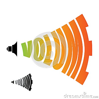 Volume. Sound level. Changing loudness level of audio Vector Illustration