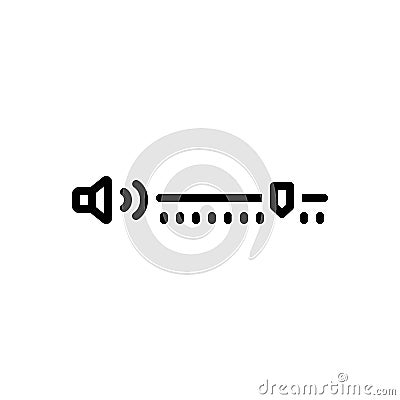 Black line icon for Volumes, sound and amplifier Vector Illustration