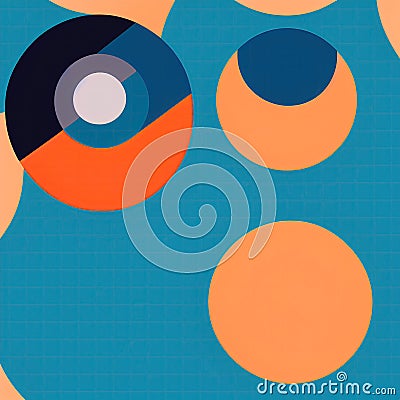 Volumetric colored circles with shadows, generated by artificial intelligence Stock Photo