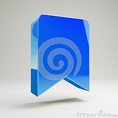 Volumetric glossy blue Bookmark icon isolated on white background Stock Photo
