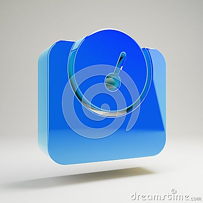 Volumetric glossy blue weight icon isolated on white background Stock Photo