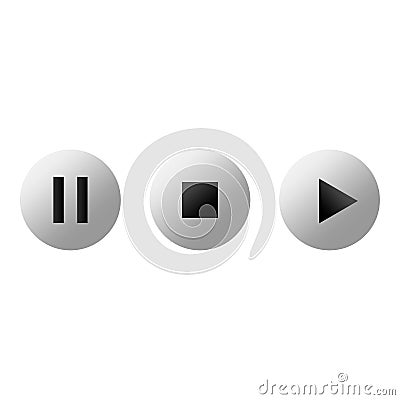 volumetric play stop buttons. Computer interface. Vector illustration. stock image. Vector Illustration