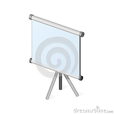 Volumetric projection screen or painting canvas icon for personal computer Vector Illustration