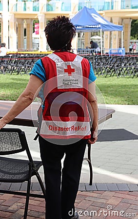 American Red Cross Volunteer Editorial Stock Photo