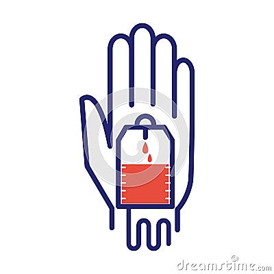 Volunteer blood donation icon vector. Vector Illustration