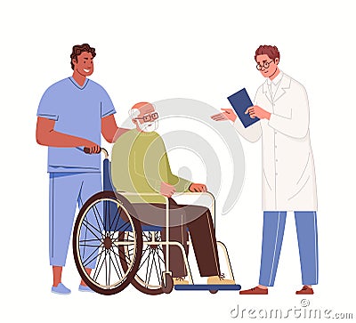 Help for elderly. Concept of geriatric care Vector Illustration