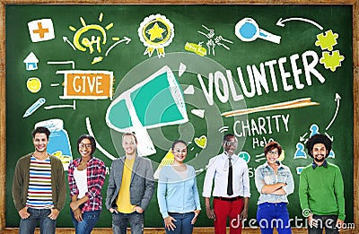 Volunteer Charity and Relief Work Donation Help Concept Stock Photo