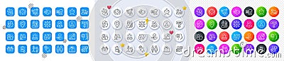 Volunteer, Cursor and Insomnia line icons. For web app, printing. Line icons. Vector Vector Illustration