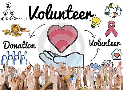 Volunteer Donation Welfare Helping Hand Concept Stock Photo