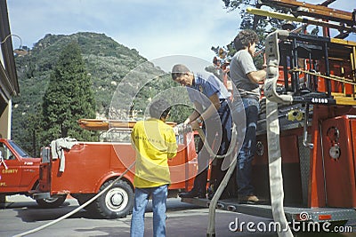 Volunteer firefighters Editorial Stock Photo