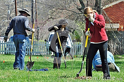 Volunteer Tree Planting Riparian Restoration Project Editorial Stock Photo