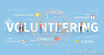 Volunteering concept illustration. Vector Illustration