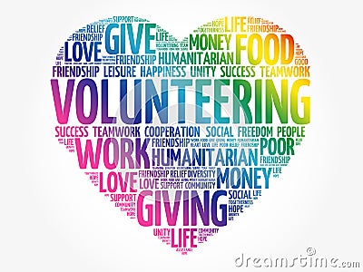 Volunteering word cloud concept Stock Photo