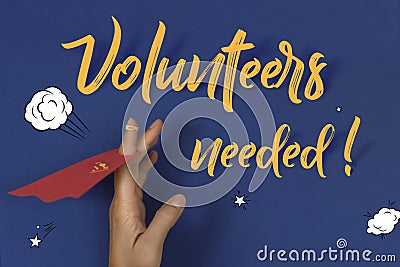 Volunteers needed poster advertisement mockup Cartoon Illustration