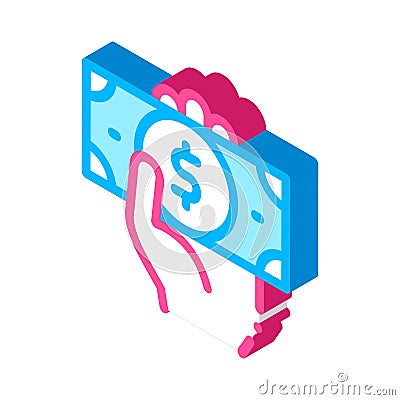 Volunteers Support Money isometric icon vector illustration Vector Illustration
