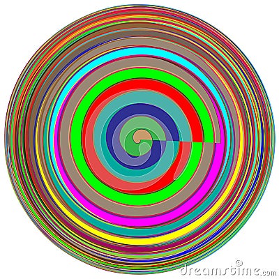 Volute, helix, spiral symbol, icon motif. Circular, radial line squiggle, squiggly bine, tendril design element. Doodle, scribble Vector Illustration