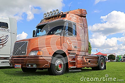 Volvo NH12 460 Truck Tractor in a Show Editorial Stock Photo