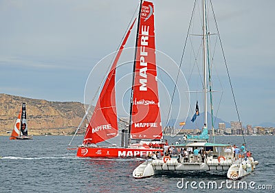 Volvo Ocean Race 2014 - 2015 A Near Miss Editorial Stock Photo