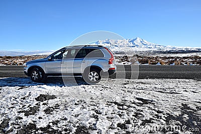 A Volvo XC90 on a mountain road Editorial Stock Photo